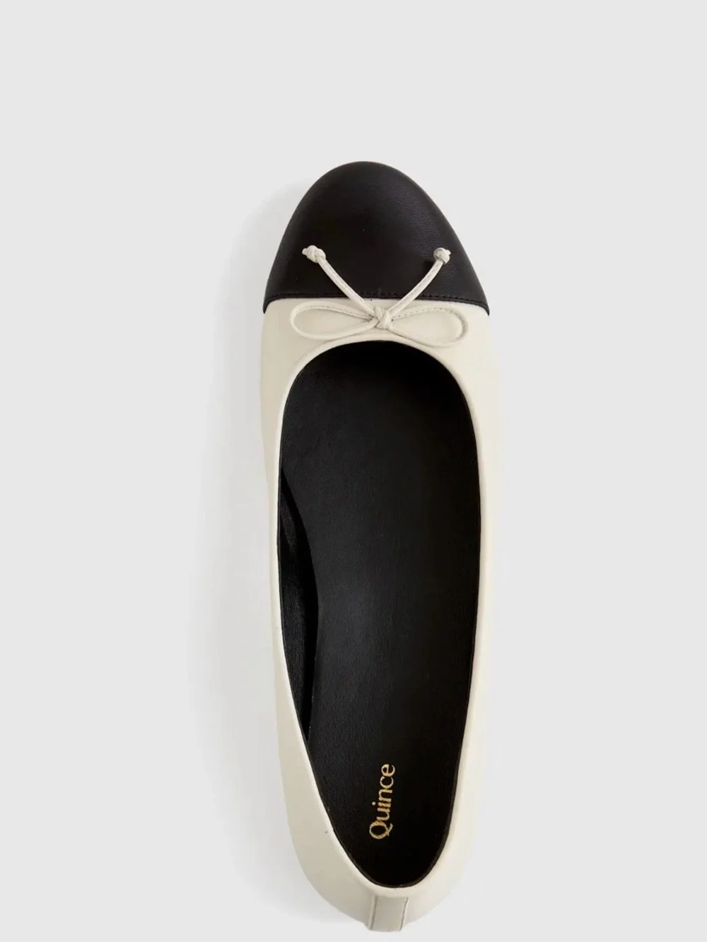 Quince Italian Leather Cap-Toe Ballet Flat